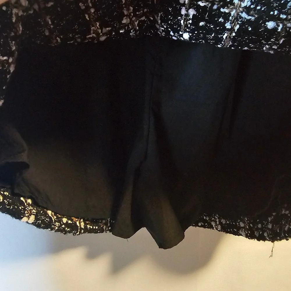Abercrombie & Fitch Tweed Mini‎ Skort XS Black White Dark Academia Preppy
